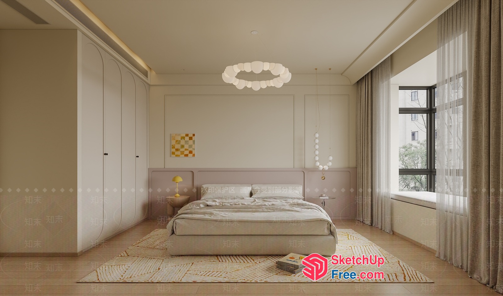 Luxurious Modern Bedroom Interior 3D SketchUp File