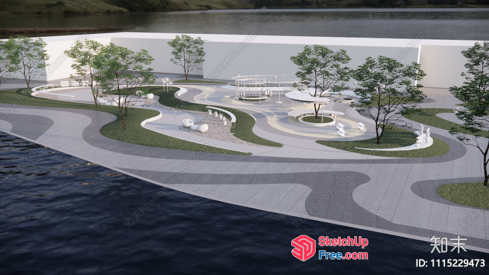 Exterior Park Scene 3D SketchUp File