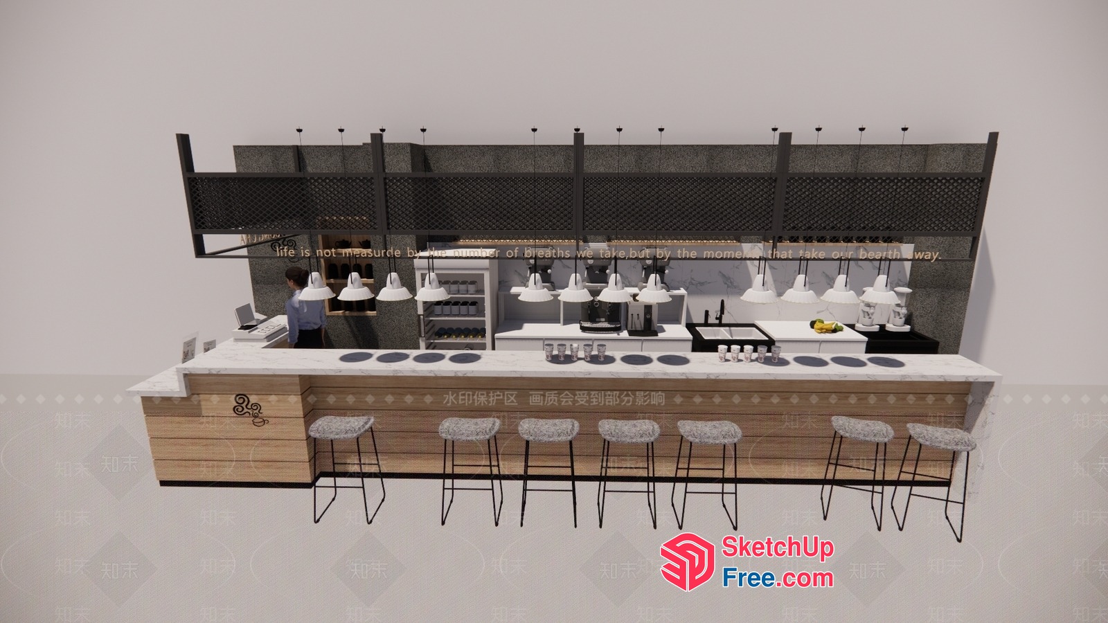 Modern Minimalist Food Truck Interior 3D SketchUp File