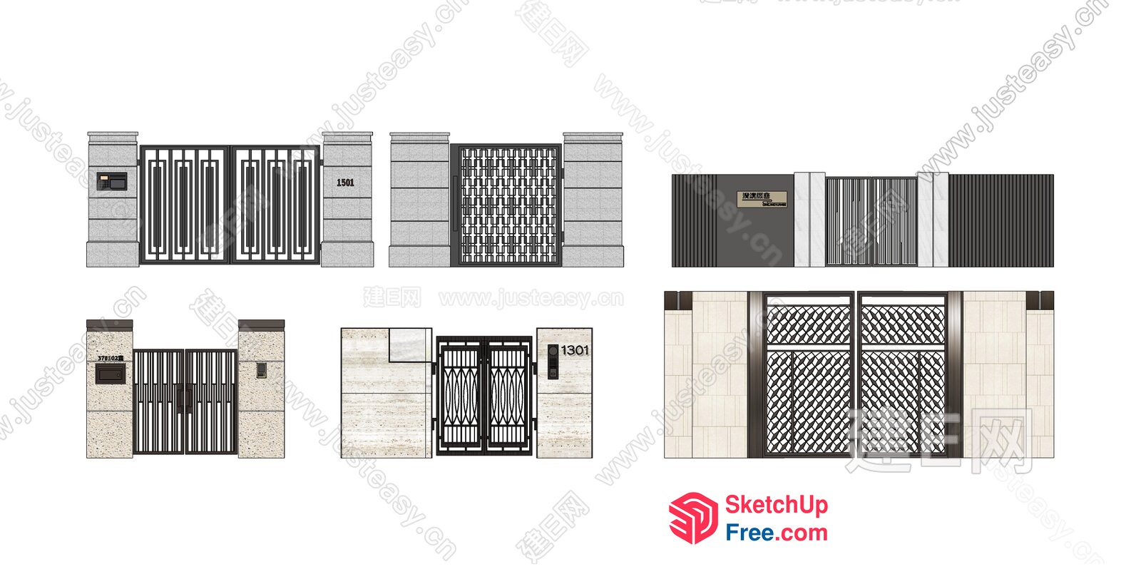 Exterior Decorative Doors And Windows 3D SketchUp File