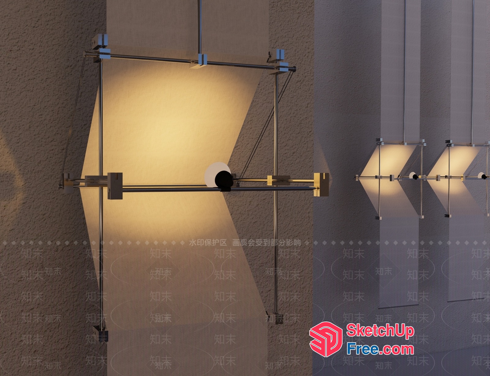 Modern Geometric Lighting Fixture 3D SketchUp File