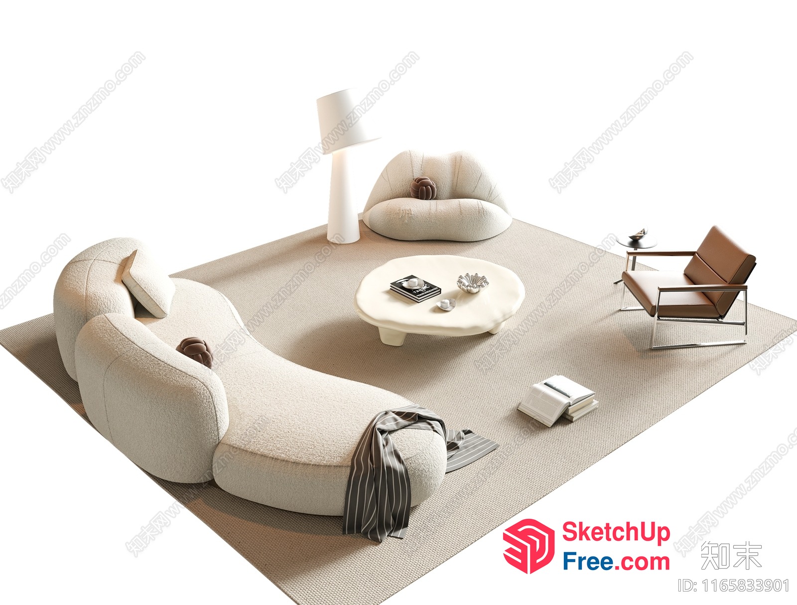 Modern Minimalist Living Room Interior 3D SketchUp File
