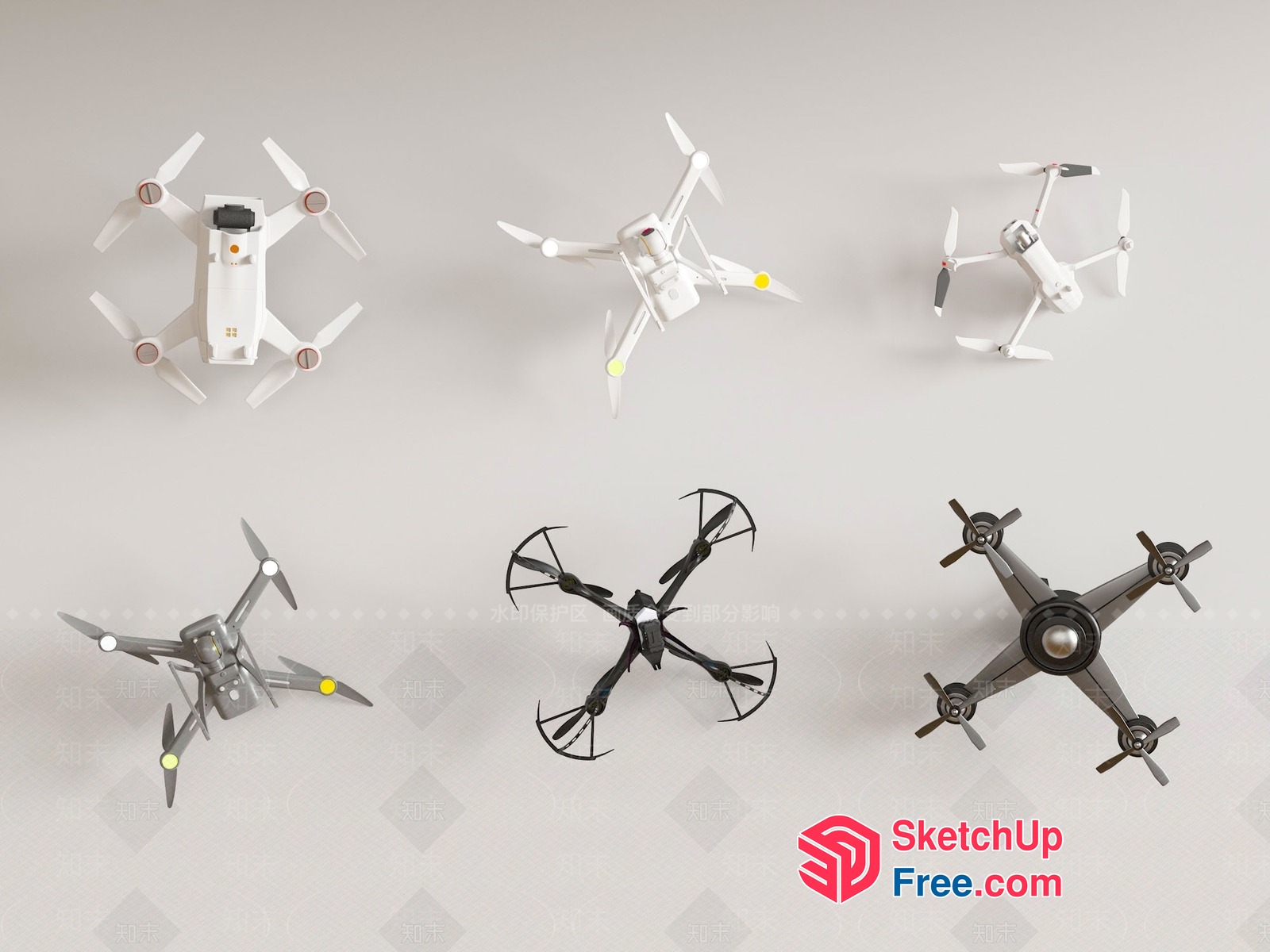 Small Drones In Various Shapes And Sizes 3D SketchUp File