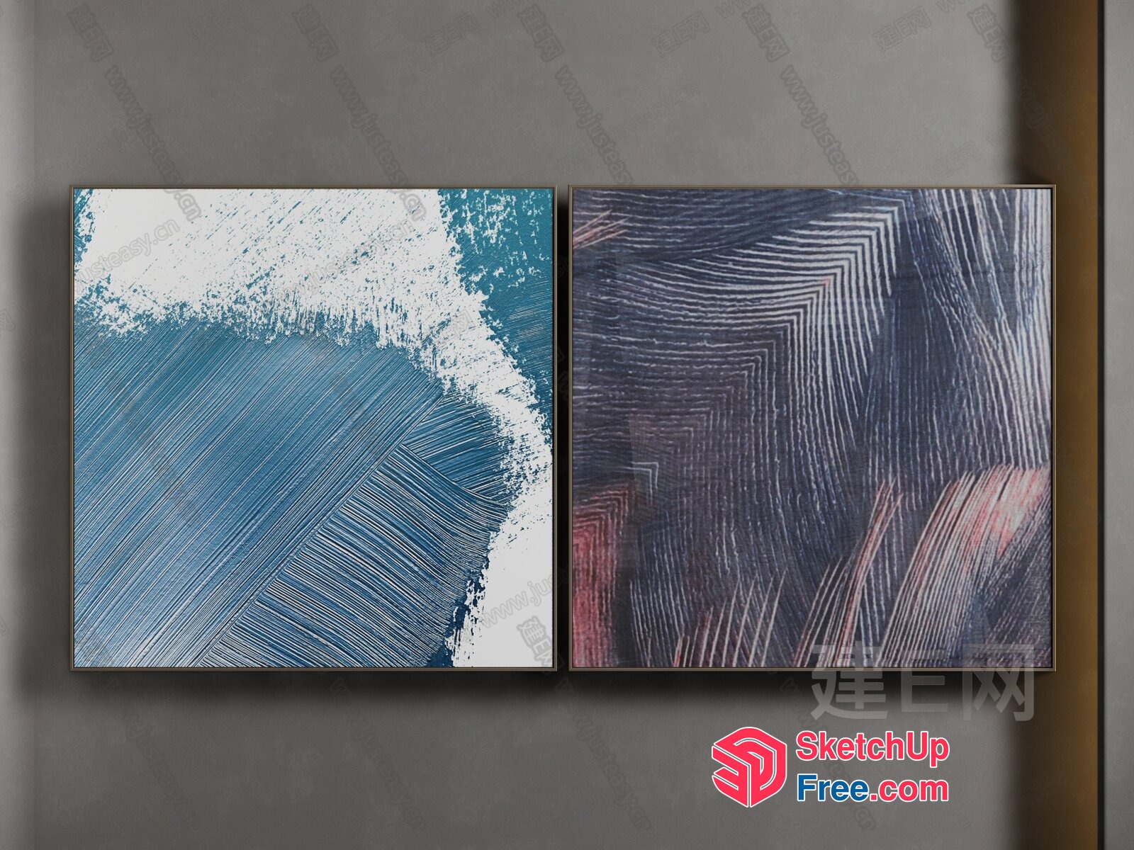 Abstract Blue And Gray Artwork 3D SketchUp File