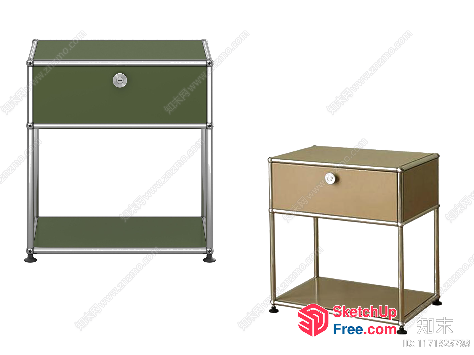Modern Shelving Units With Storage Drawers 3D SketchUp File