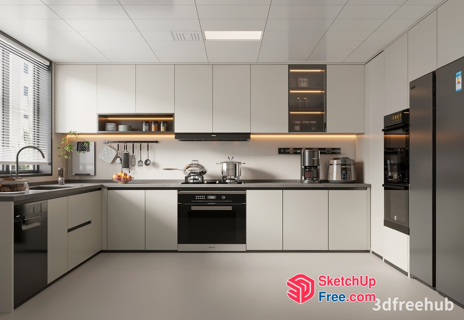 Modern Minimalist Kitchen Interior 3D SketchUp File