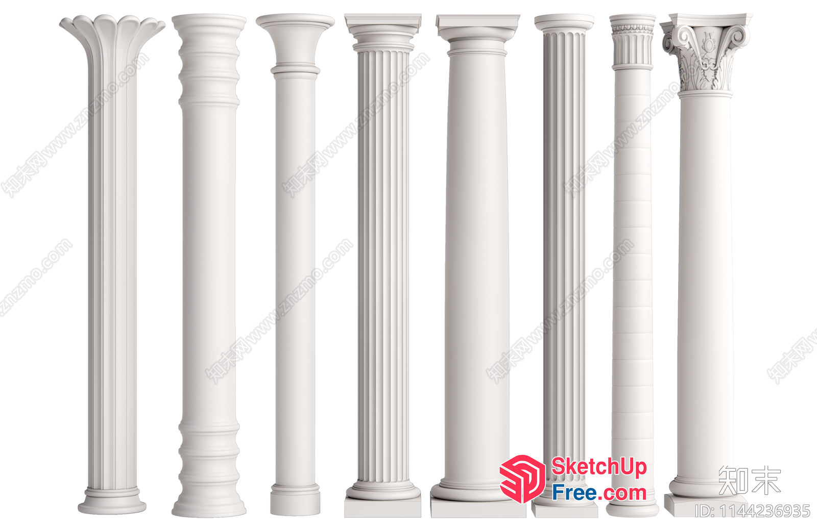 Classical Pillars 3D SketchUp File