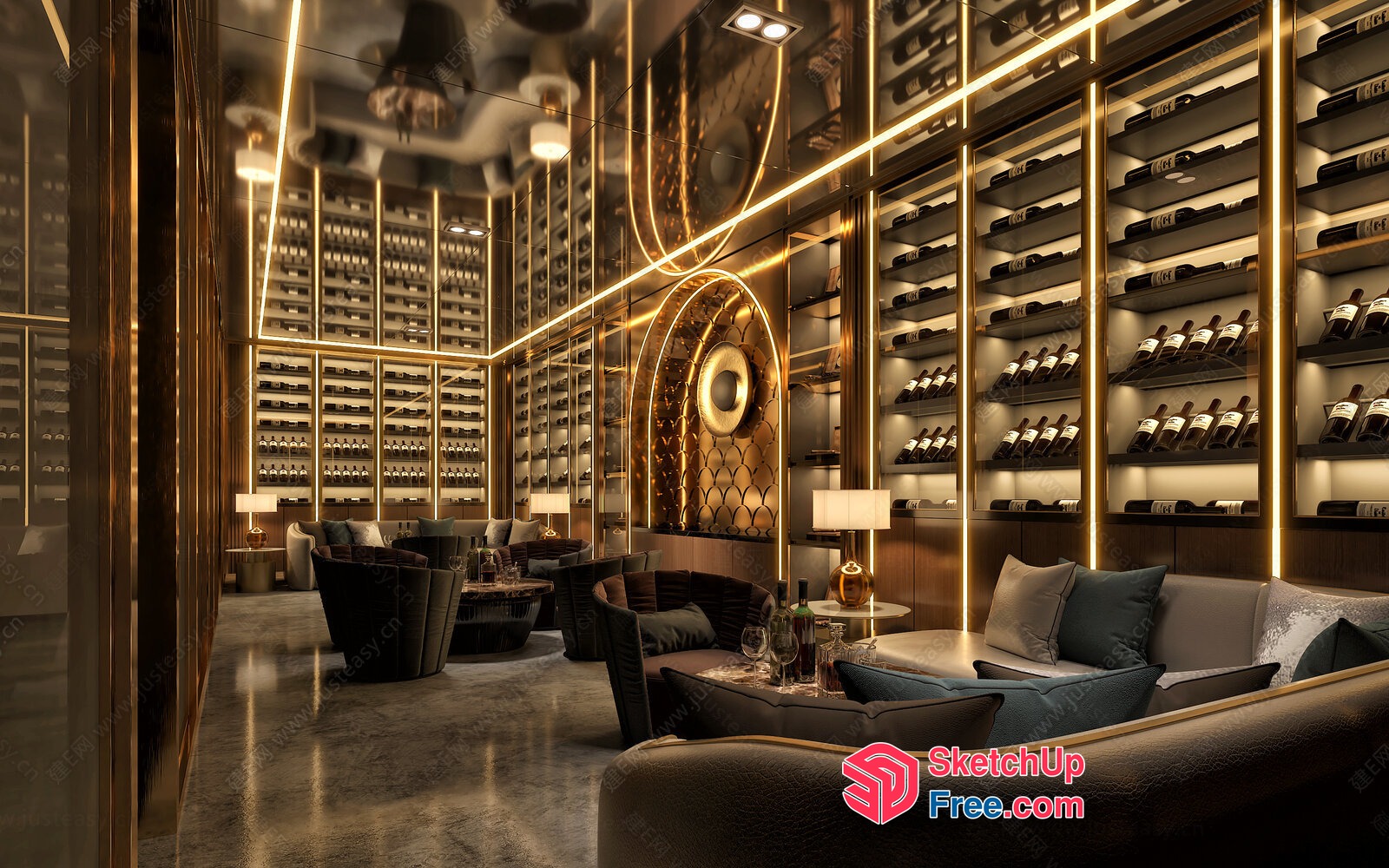 Luxurious Wine Cellar Interior 3D SketchUp File