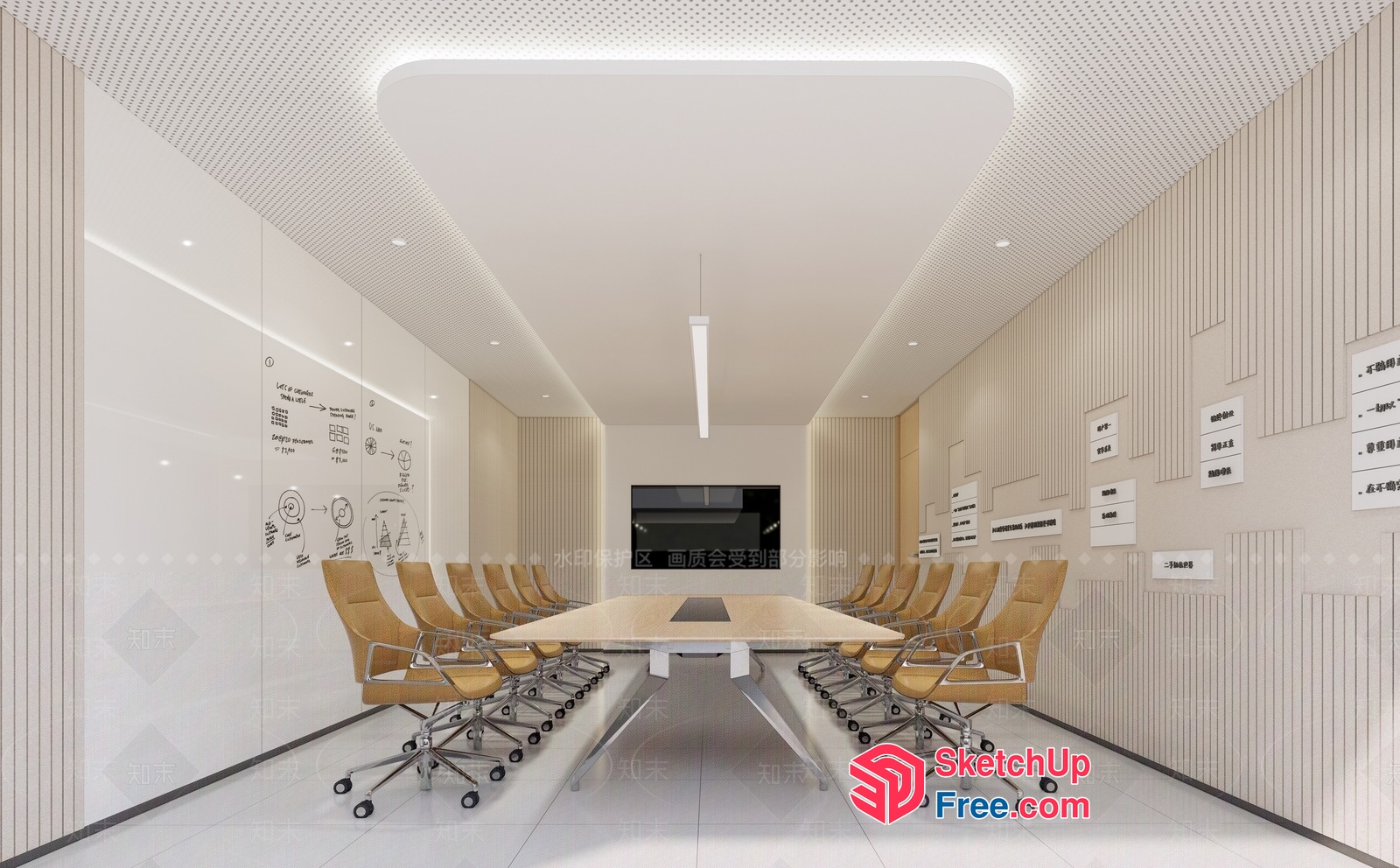 Modern Office Conference Room Interior Design 3D SketchUp File