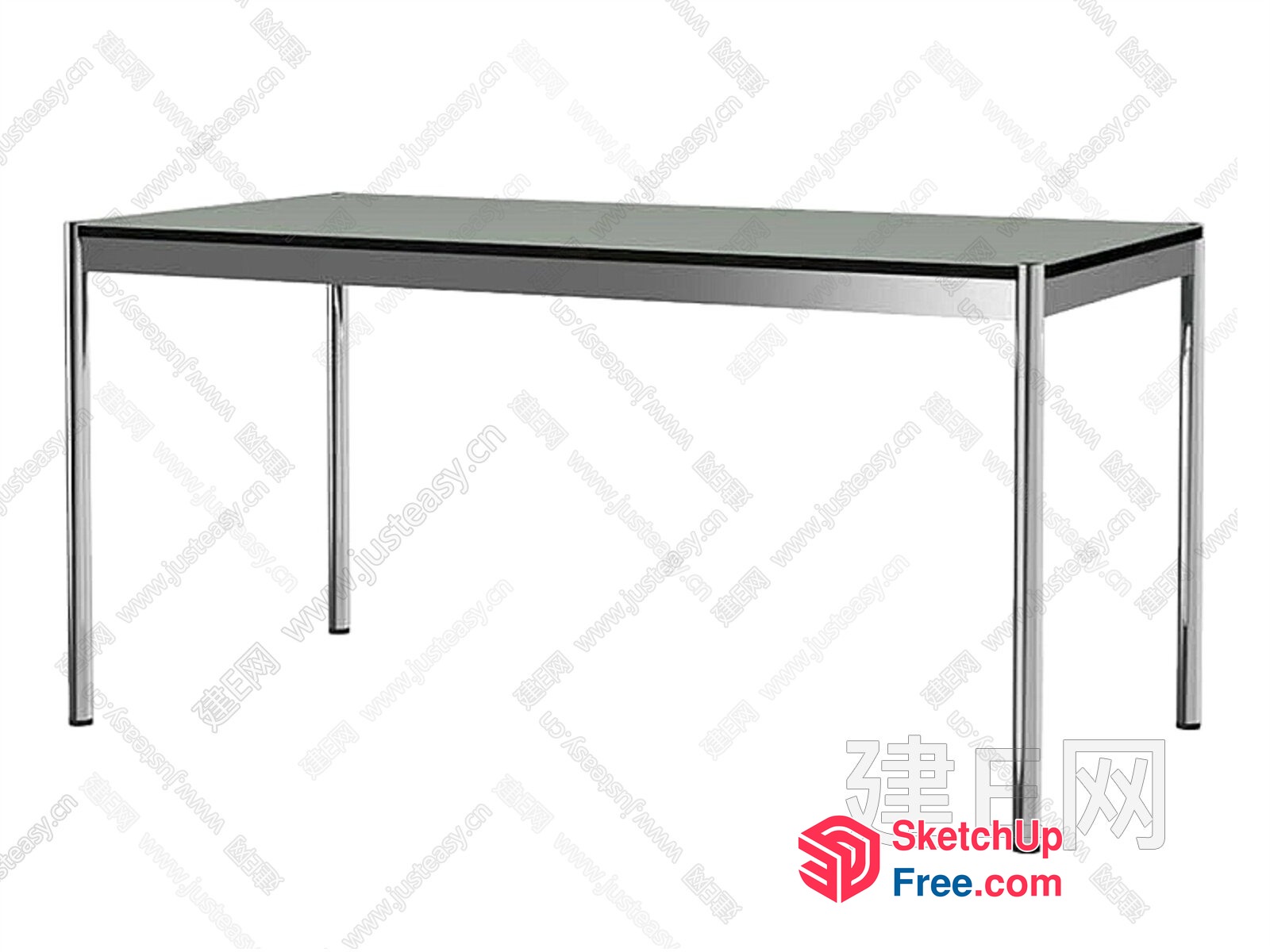 Simple Modern Glass Top Table 3D SketchUp File