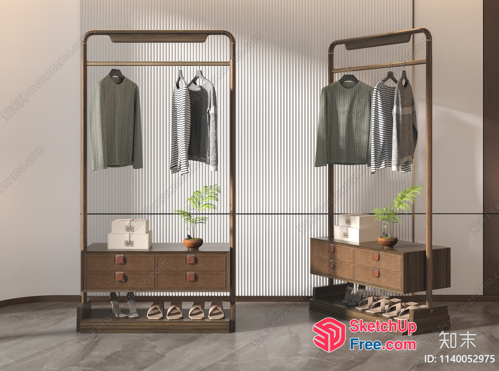 Modern Wardrobe And Dresser Set 3D SketchUp File