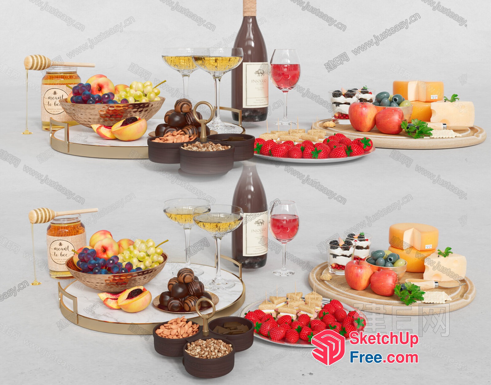 Luxurious Wine And Cheese Tasting Experience 3D SketchUp File