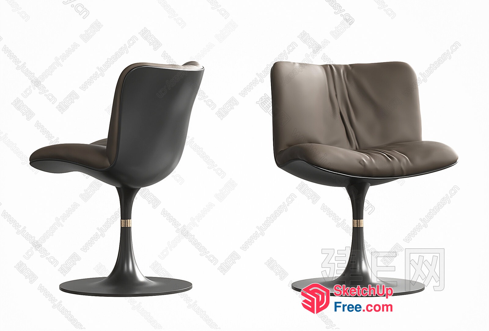 Modern Grey Leather Chair 3D SketchUp File