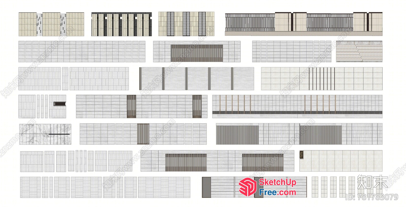 Various Railing Designs 3D SketchUp File