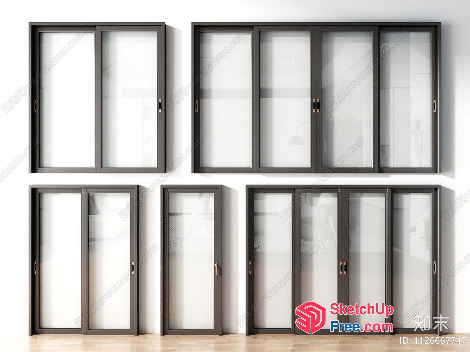 Modern Glass Window And Door Collection 3D SketchUp File