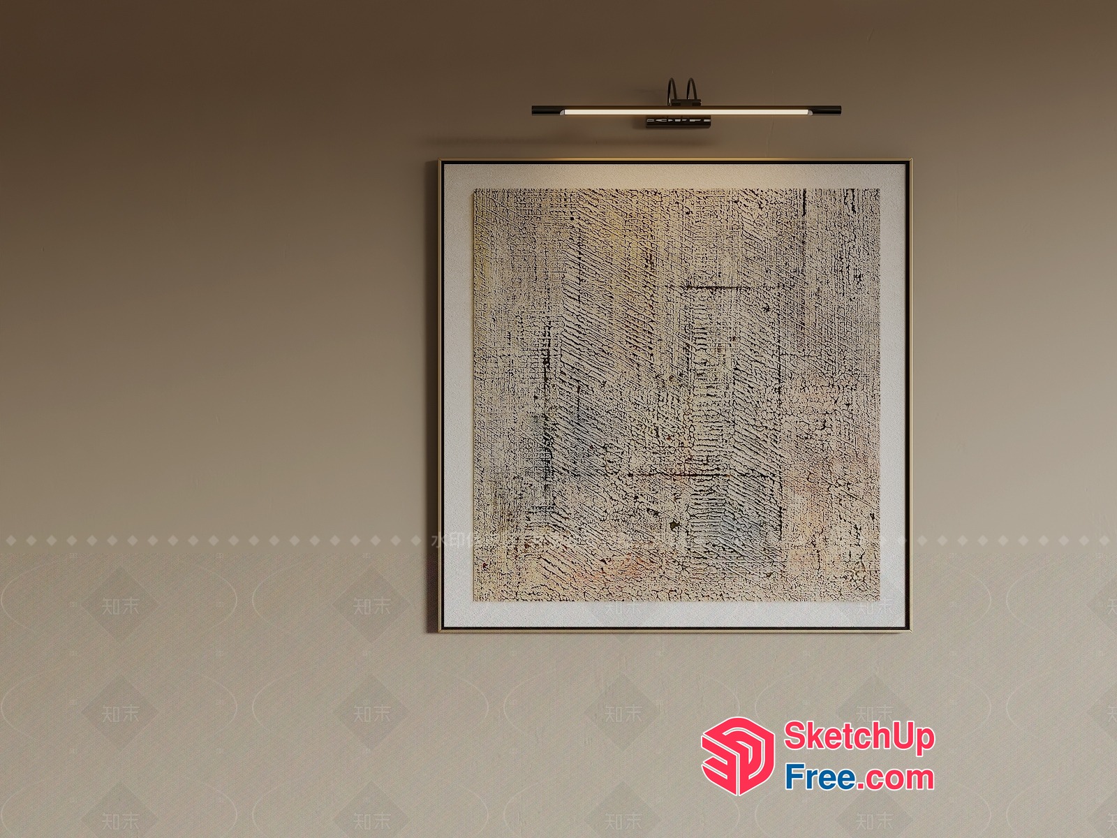Abstract Artwork In Beige And Gray 3D SketchUp File