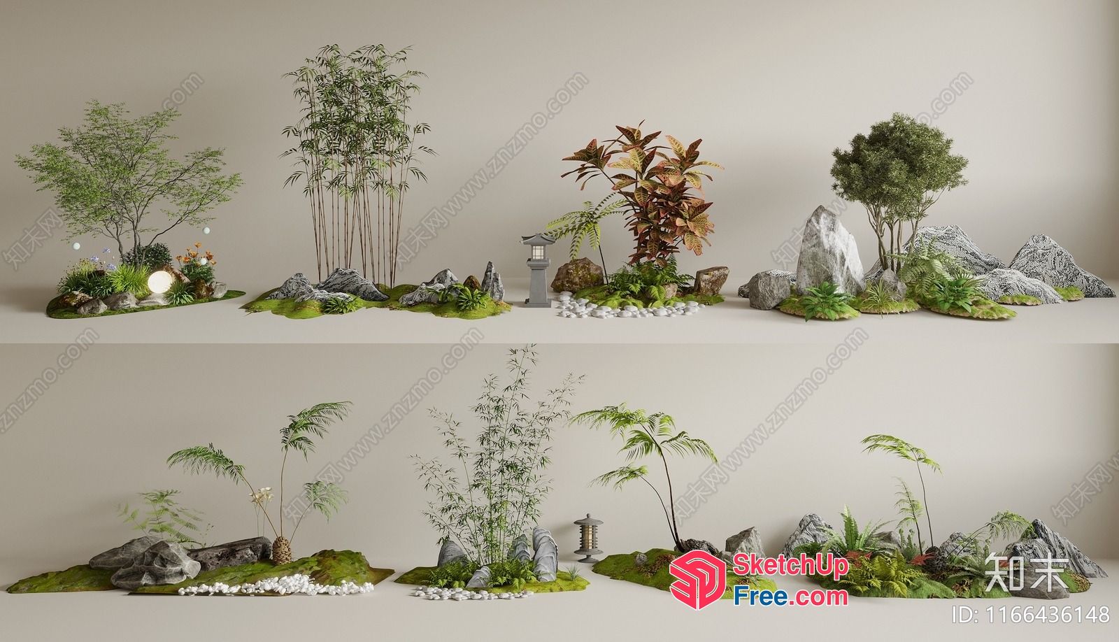 Asian-Inspired Landscape Decor 3D SketchUp File