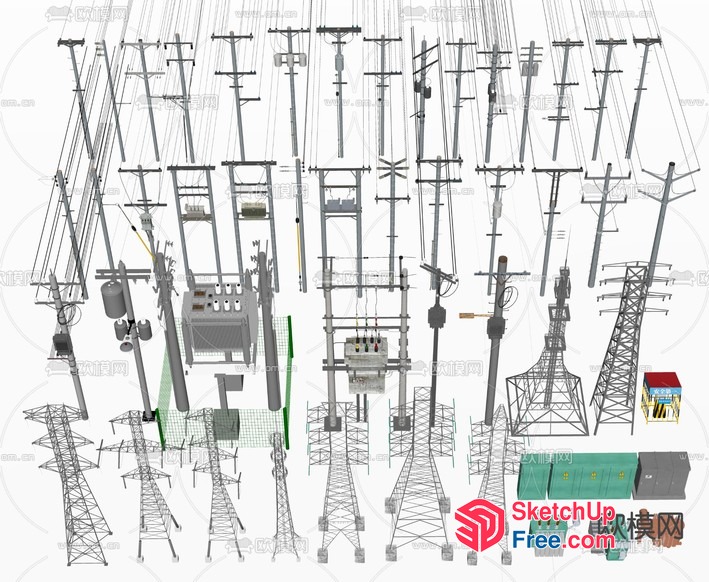 Electricity Infrastructure 3D SketchUp File