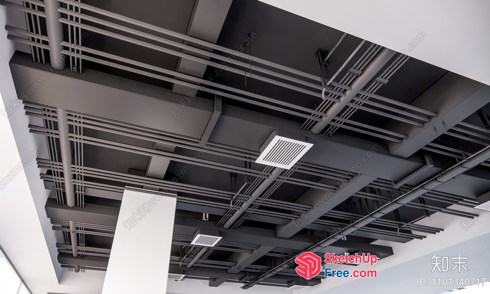 Industrial Style Ceiling Detail 3D SketchUp File