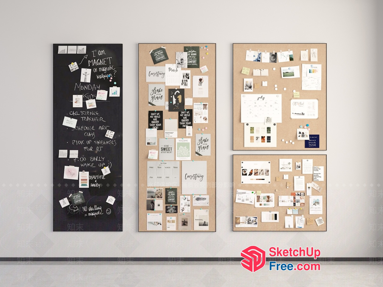 Bulletin Board Collection 3D SketchUp File