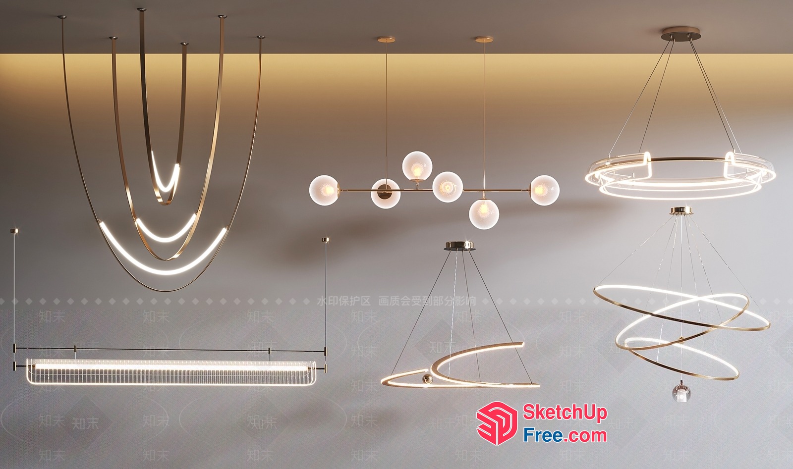 Elegant Lighting Fixtures Collection 3D SketchUp File