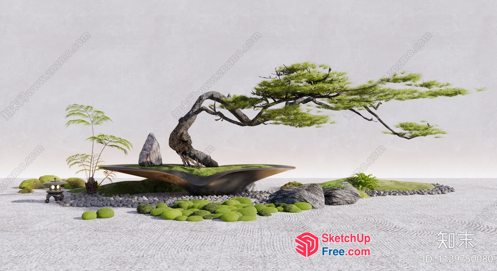 Serene Japanese-Inspired Landscape 3D SketchUp File