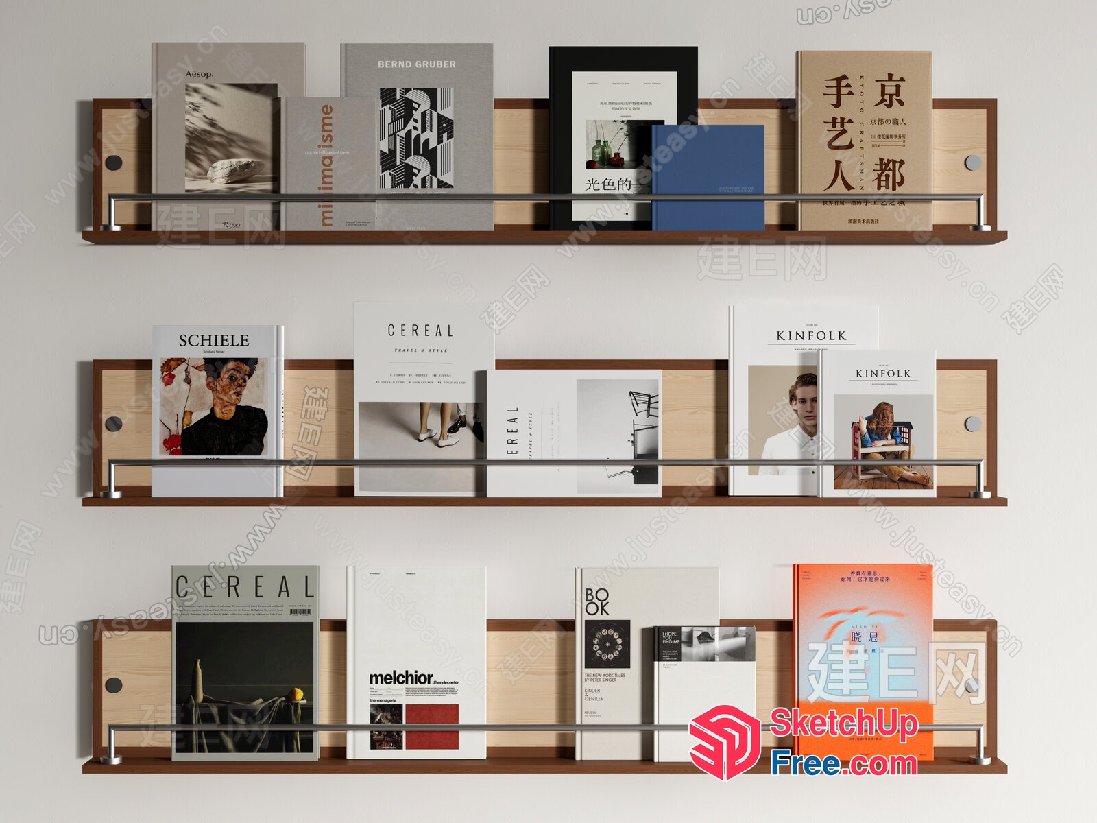 Minimalist Bookshelf Arrangement 3D SketchUp File