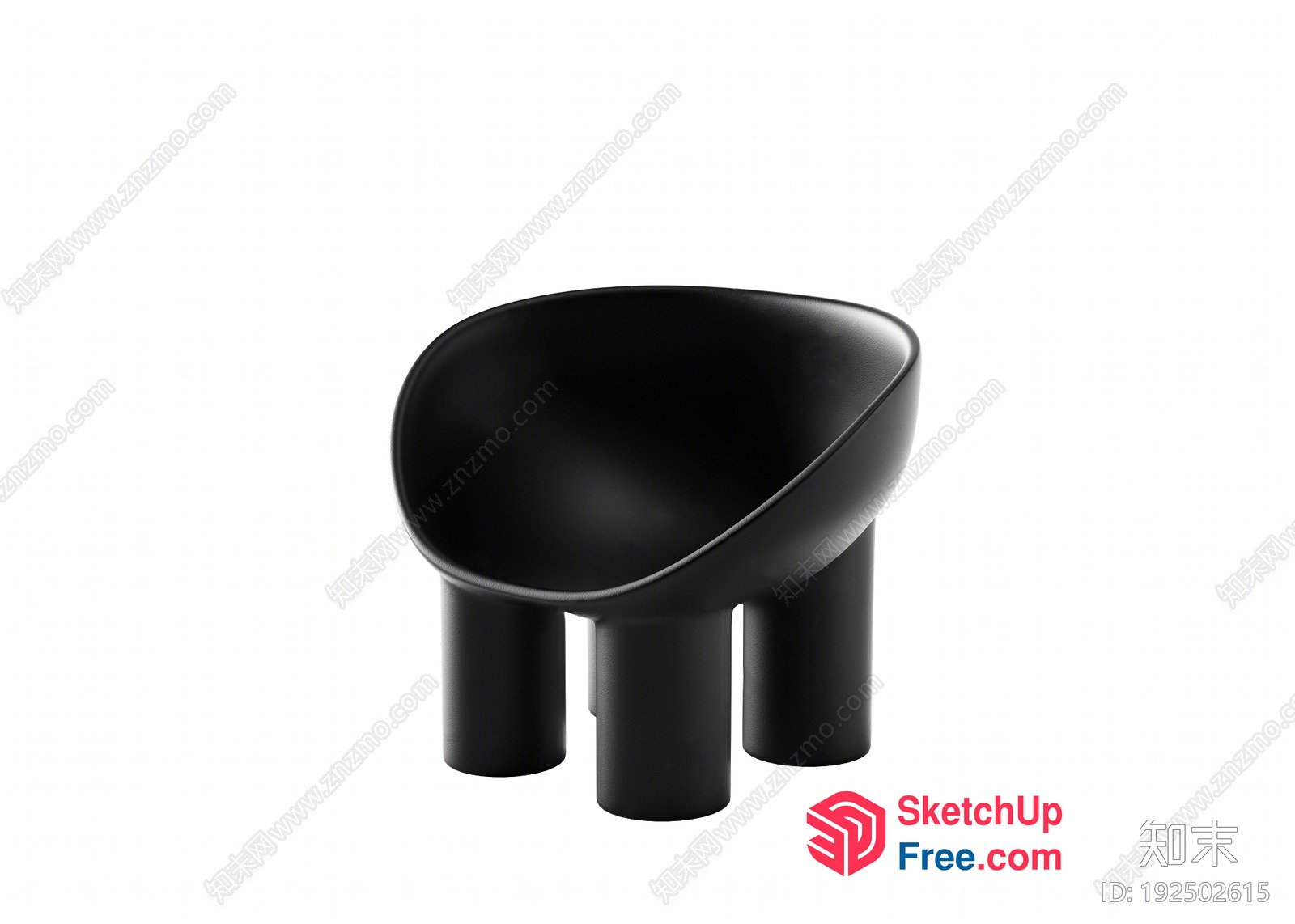 Minimalist Black Stool Design 3D SketchUp File