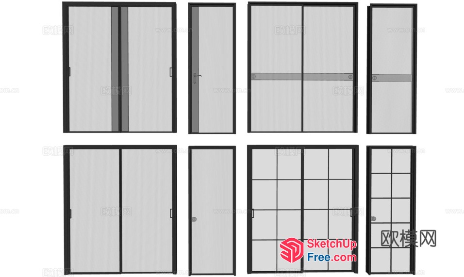 Multiple Doors And Windows 3D SketchUp File
