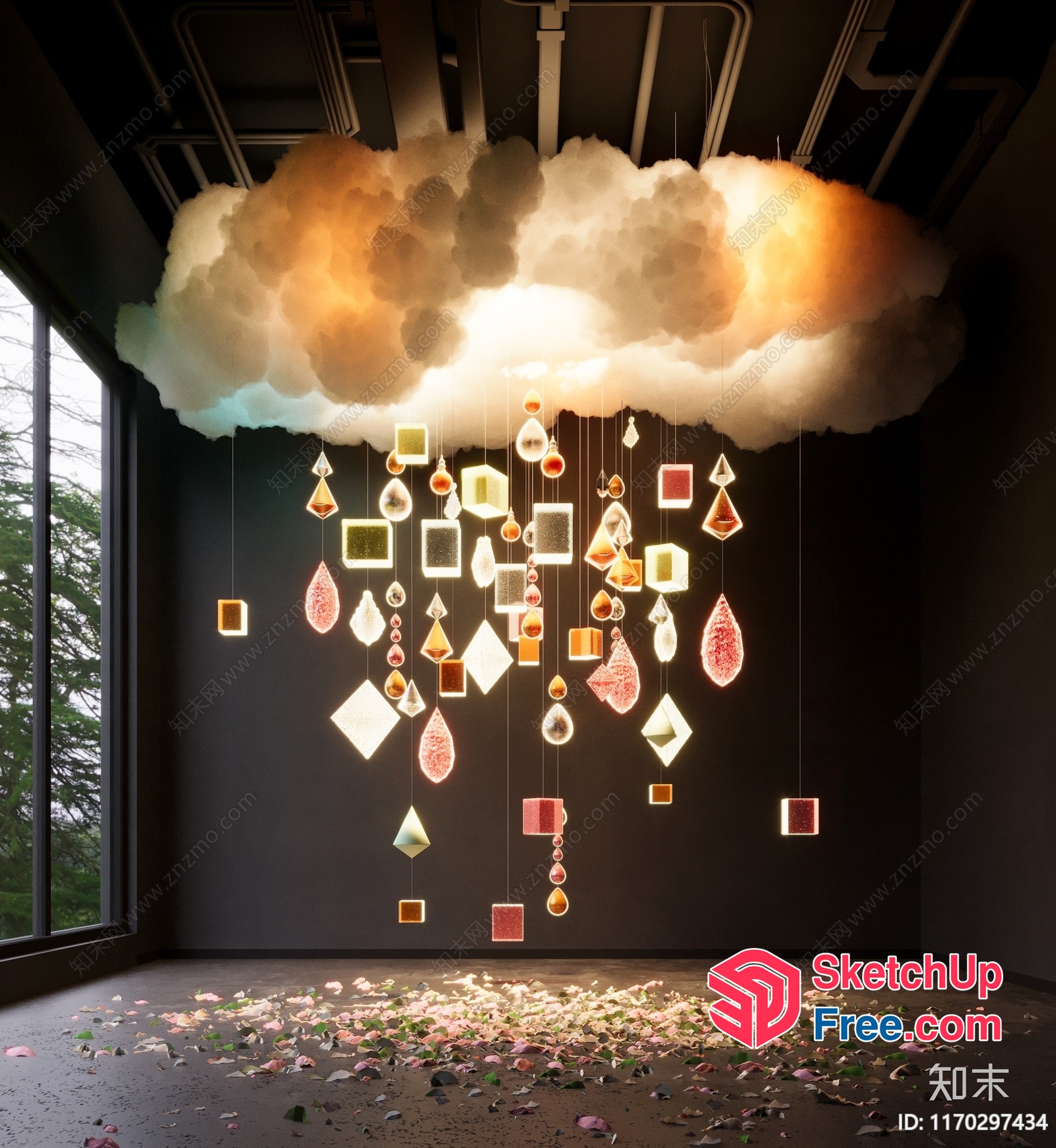 Aesthetic Cloud Installation 3D SketchUp File