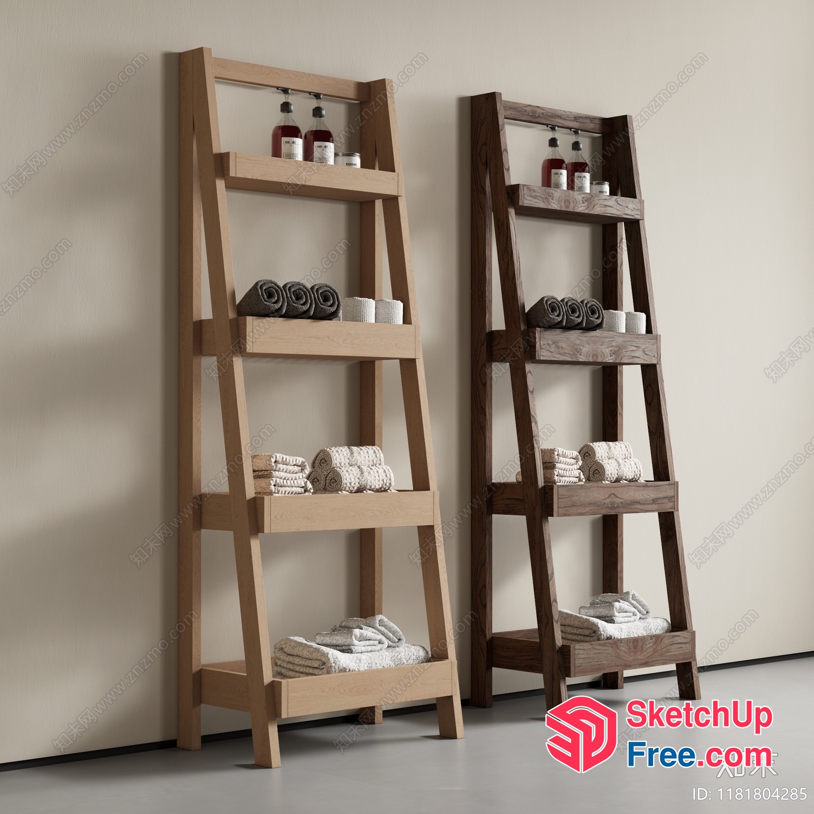 Aesthetic Wooden Shelving Units For Storage And Display 3D SketchUp File
