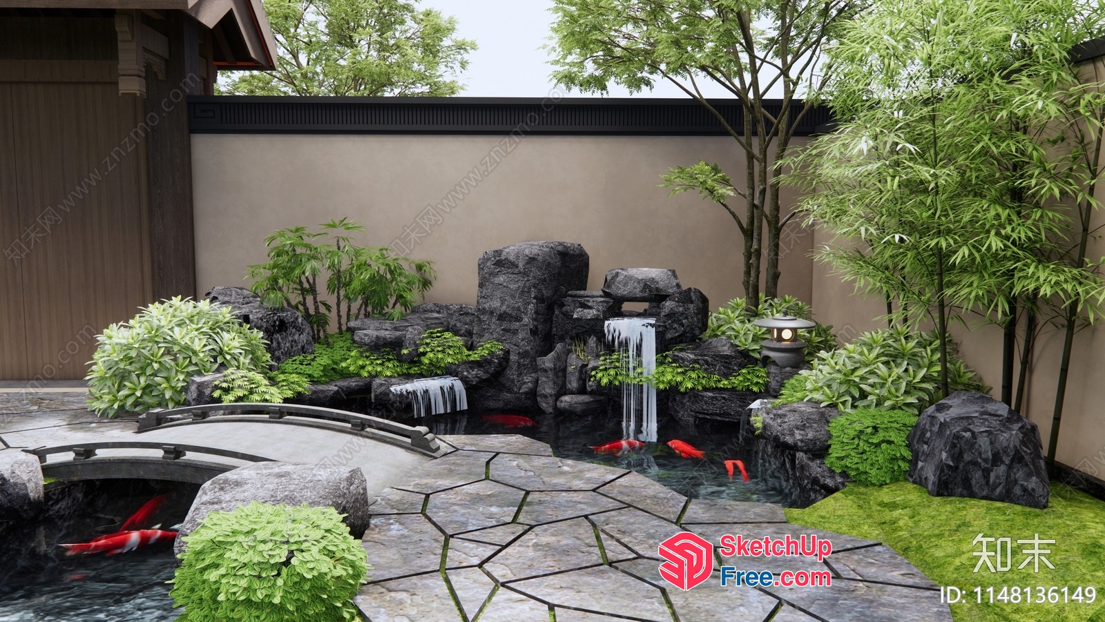 Japanese-Inspired Zen Garden 3D SketchUp File