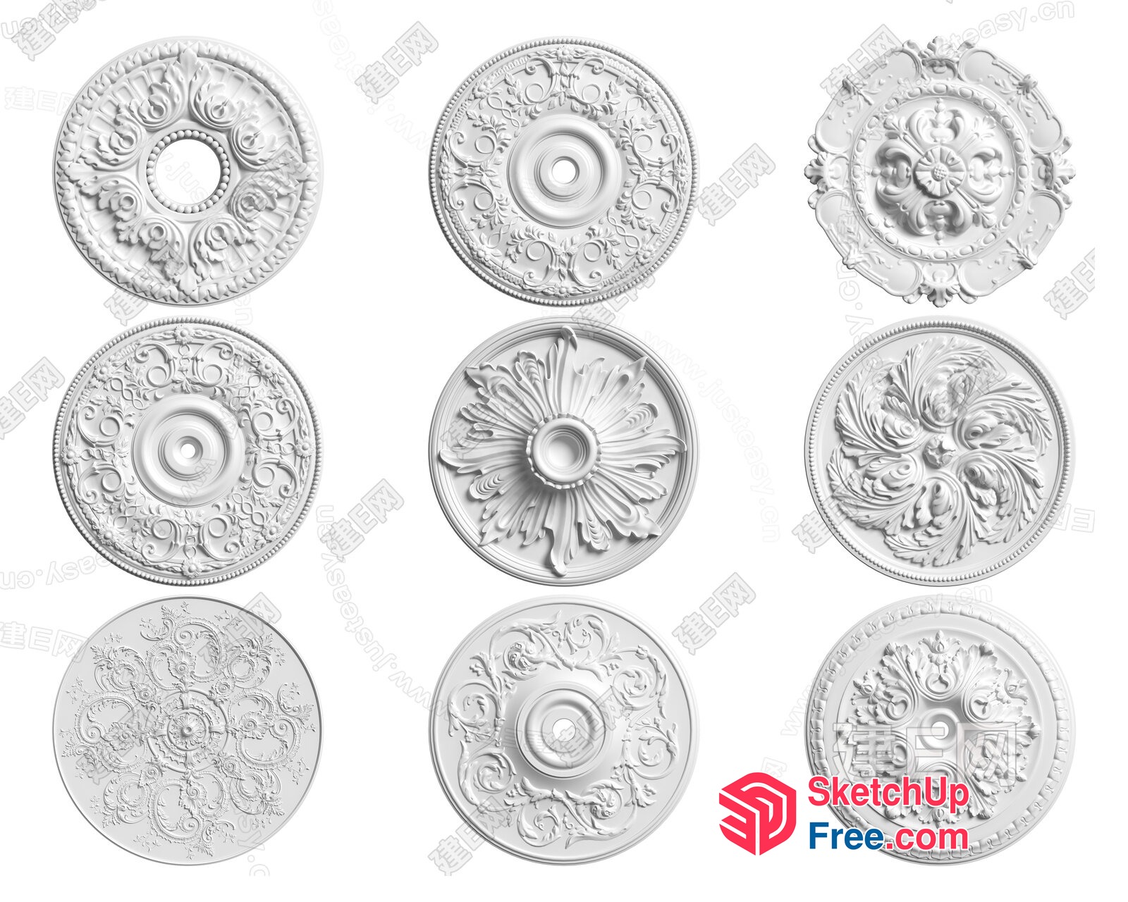 Intricate Carved Ceiling Details 3D SketchUp File