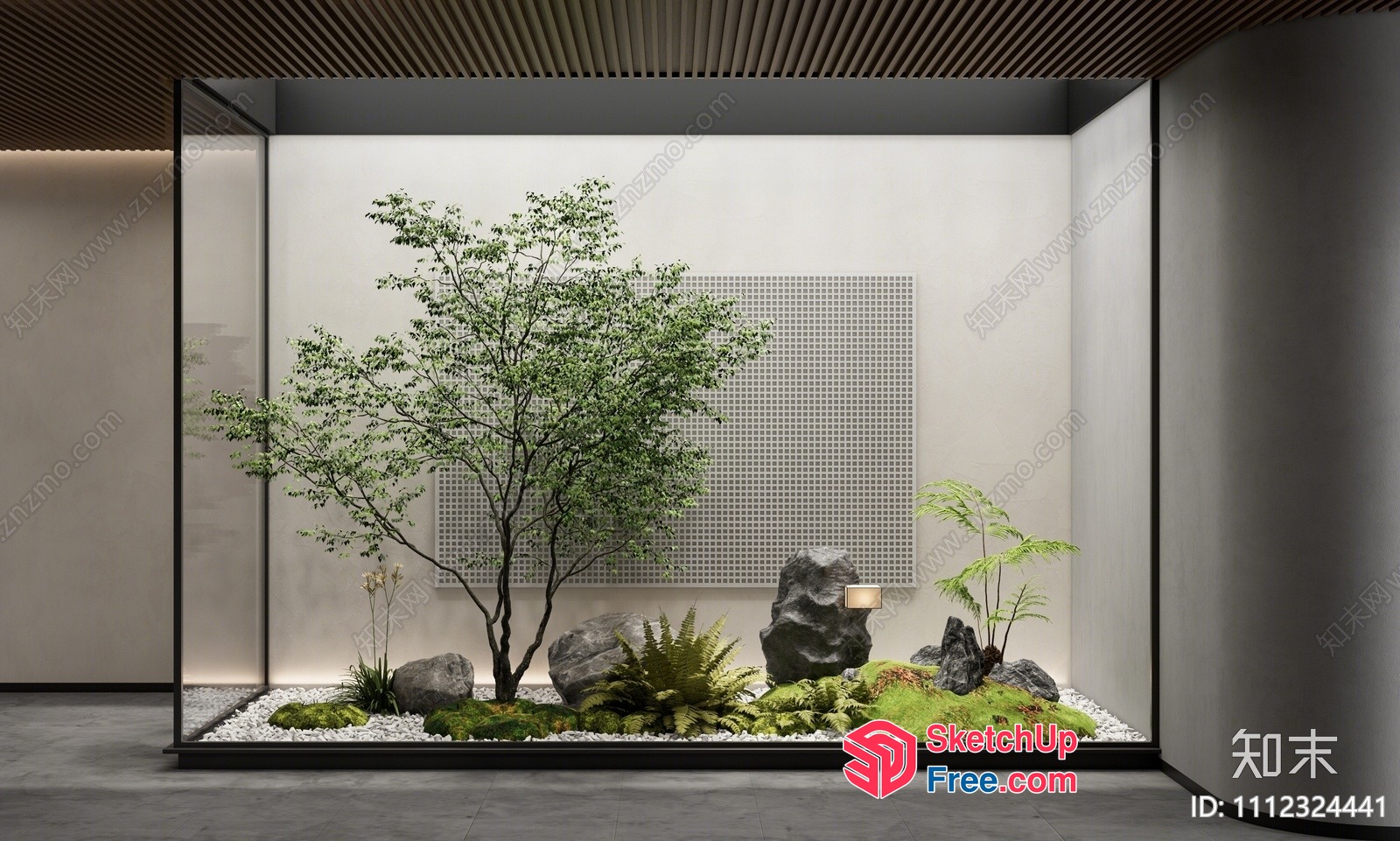 Japanese-Inspired Zen Garden With Minimalist Decor 3D SketchUp File