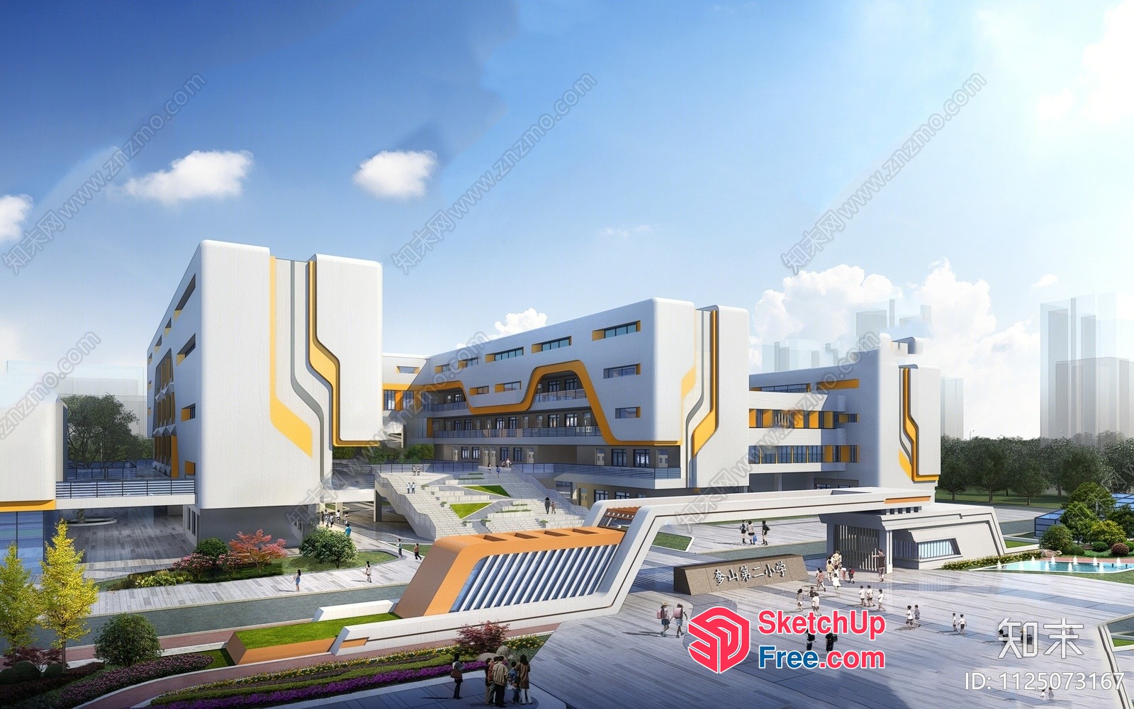 Futuristic Modern Architectural Building Complex 3D SketchUp File