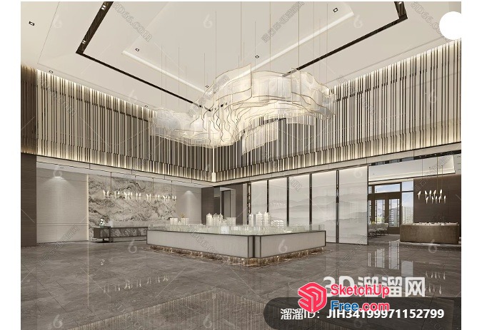 Luxurious Modern Commercial Interior Design 3D SketchUp File