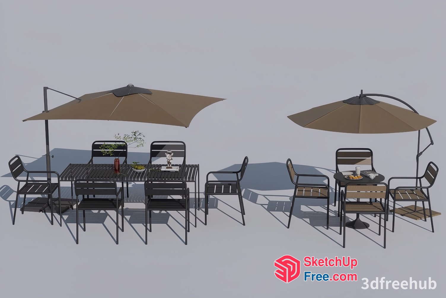 Outdoor Patio Furniture And Umbrellas 3D SketchUp File