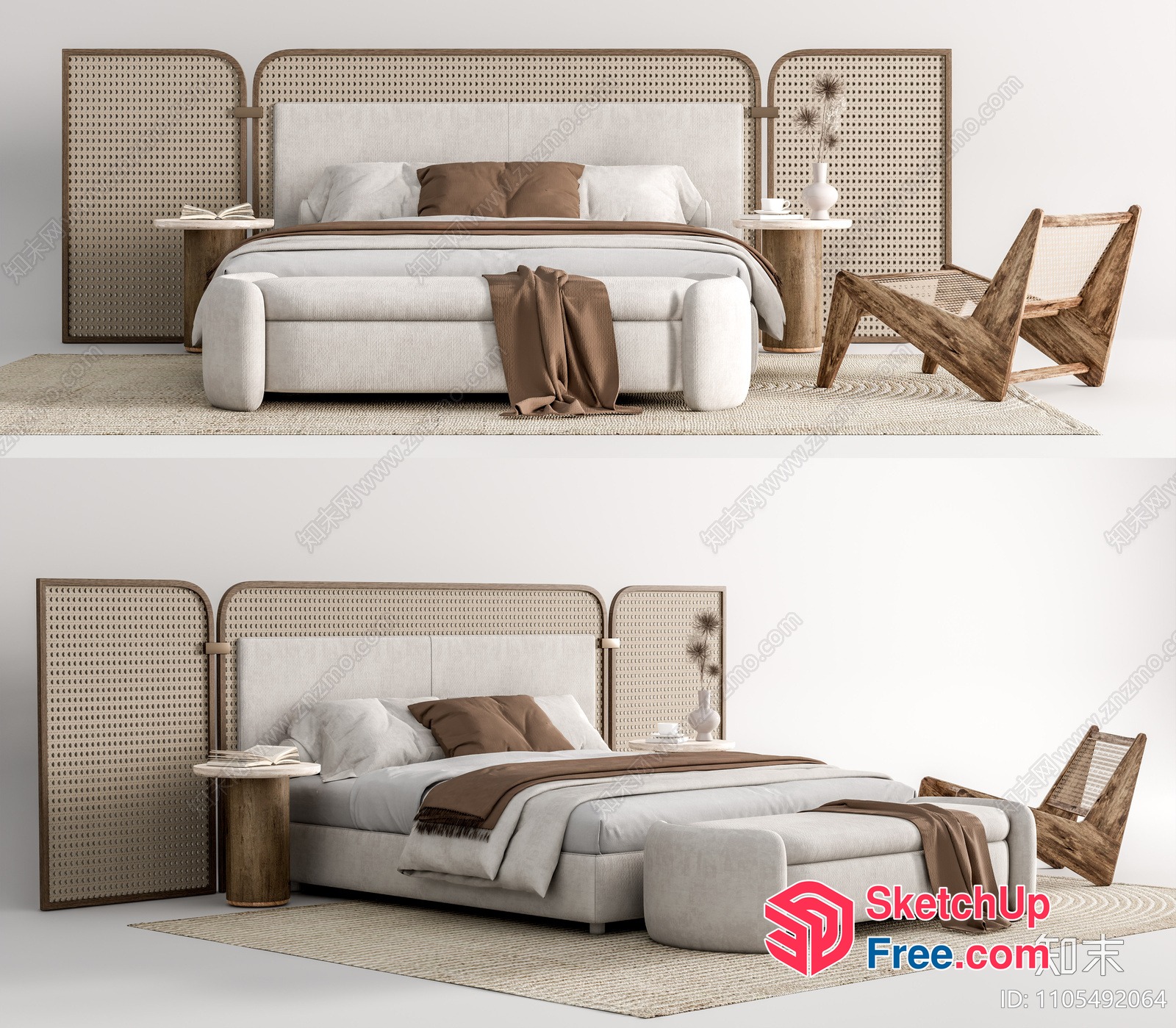 Modern Minimalist Bedroom Furniture Set 3D SketchUp File