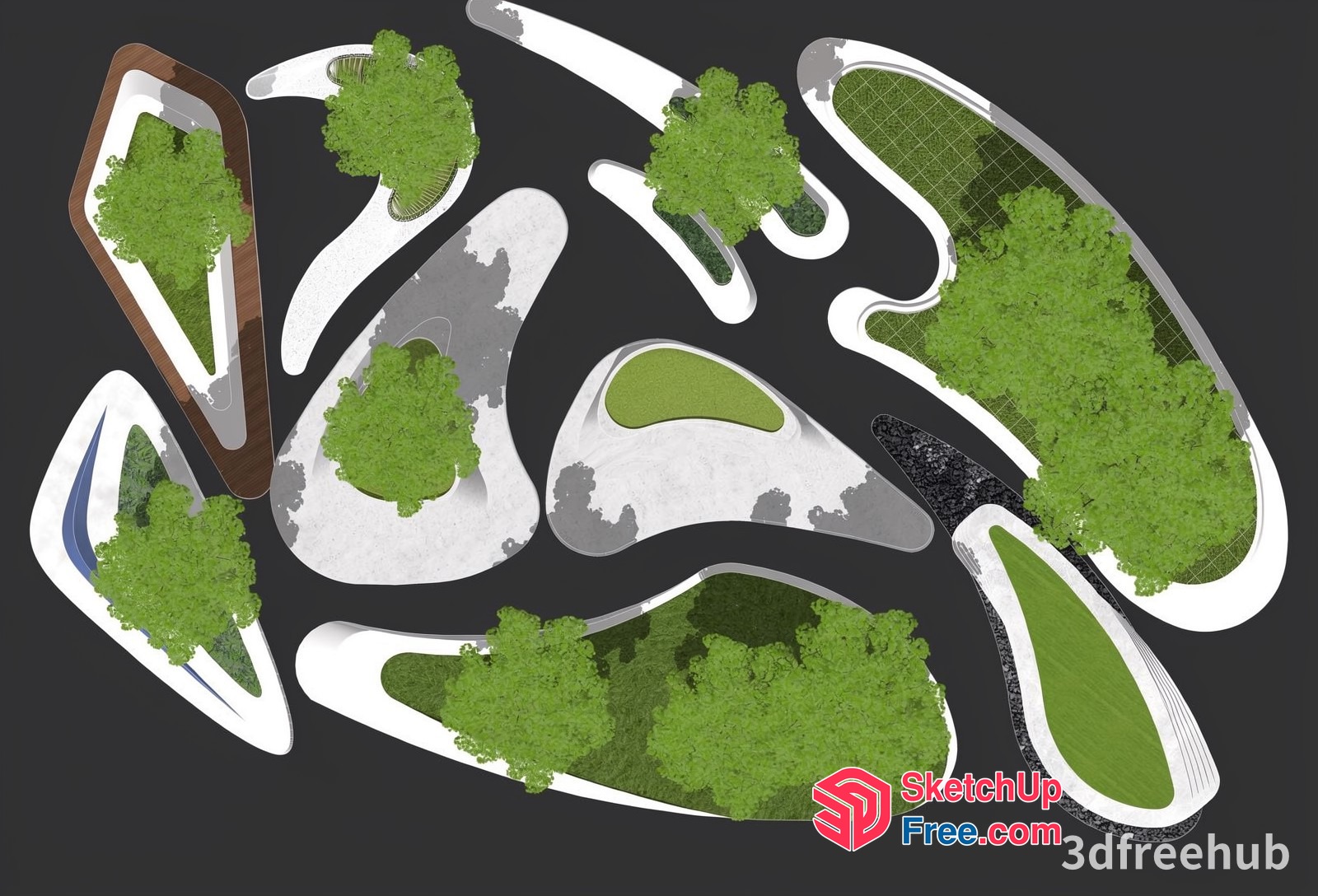 Futuristic Green Spaces 3D SketchUp File