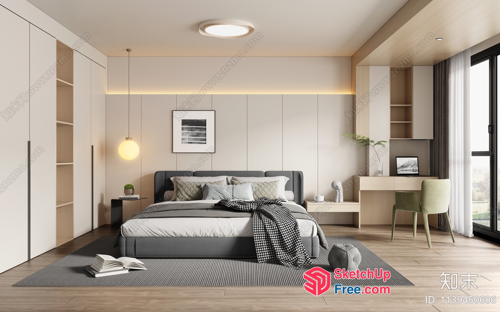 Minimalist Modern Bedroom Interior 3D SketchUp File