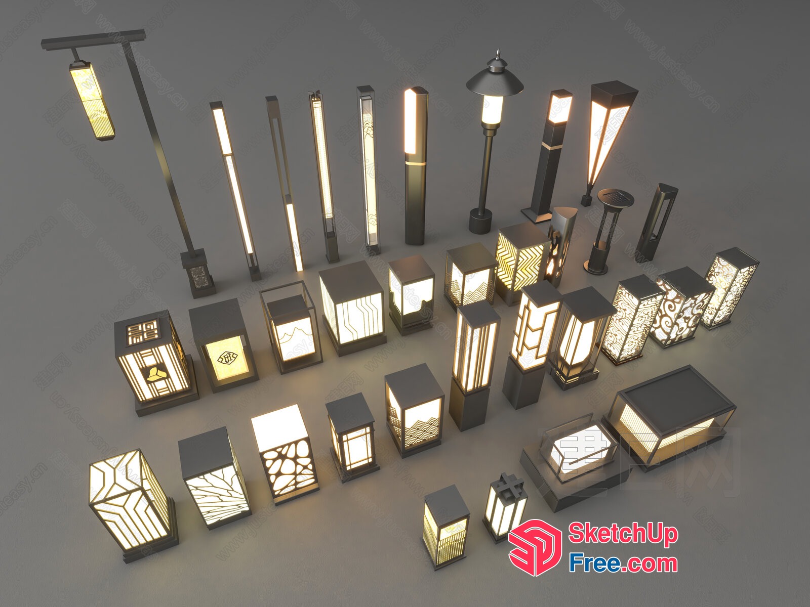Exterior Lanterns And Lighting Fixtures Collection 3D SketchUp File