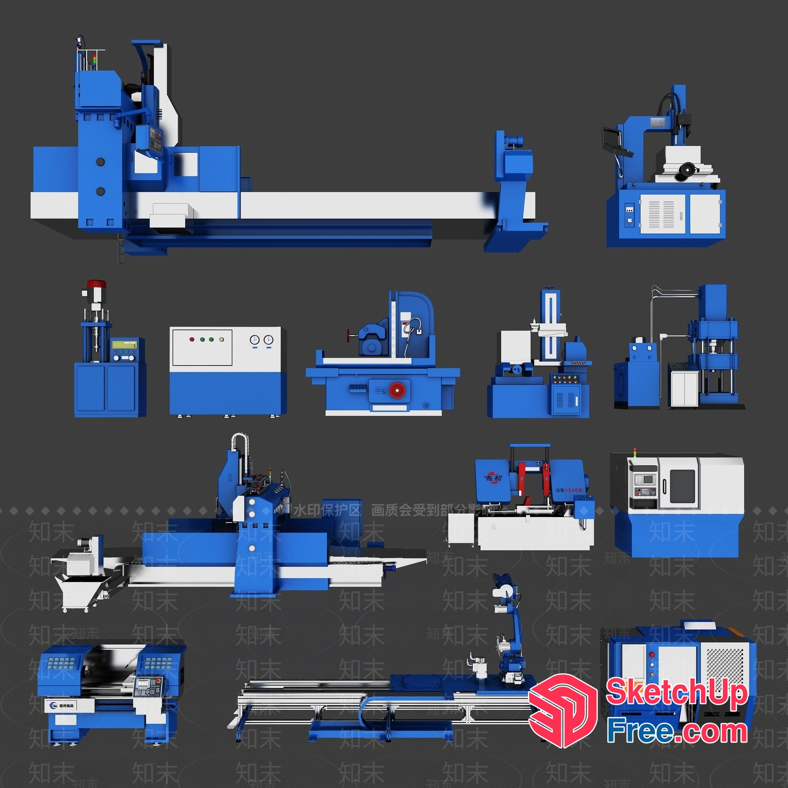 Industrial Machinery Collection 3D SketchUp File