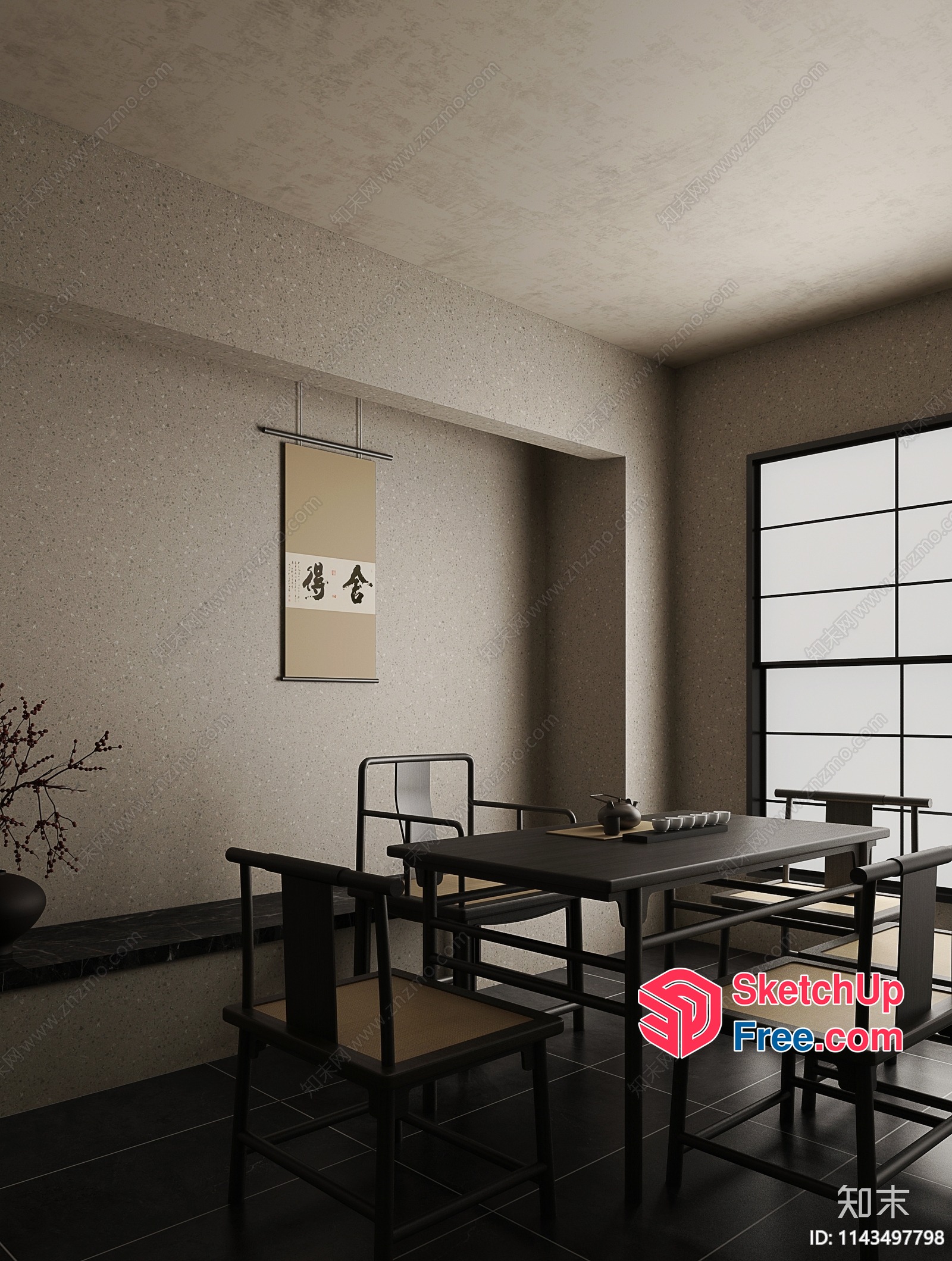 Minimalist Japanese Style Interior Design 3D SketchUp File