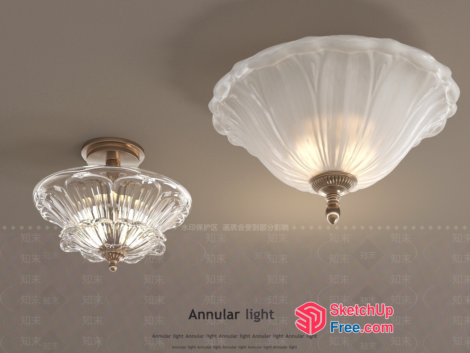 Elegant Ceiling Light Fixture 3D SketchUp File