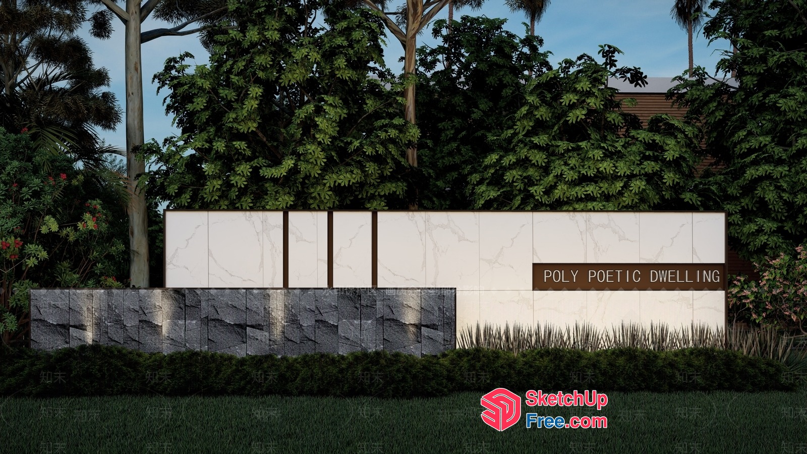 Polished And Elegant Modern Exterior Design 3D SketchUp File