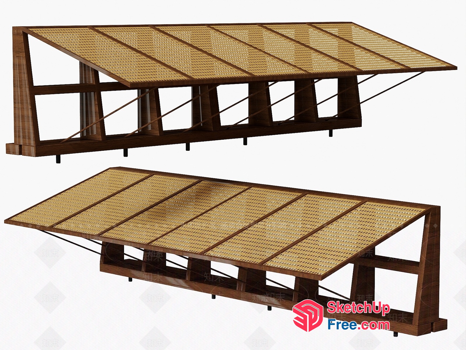 Wooden Rattan Shelf 3D SketchUp File