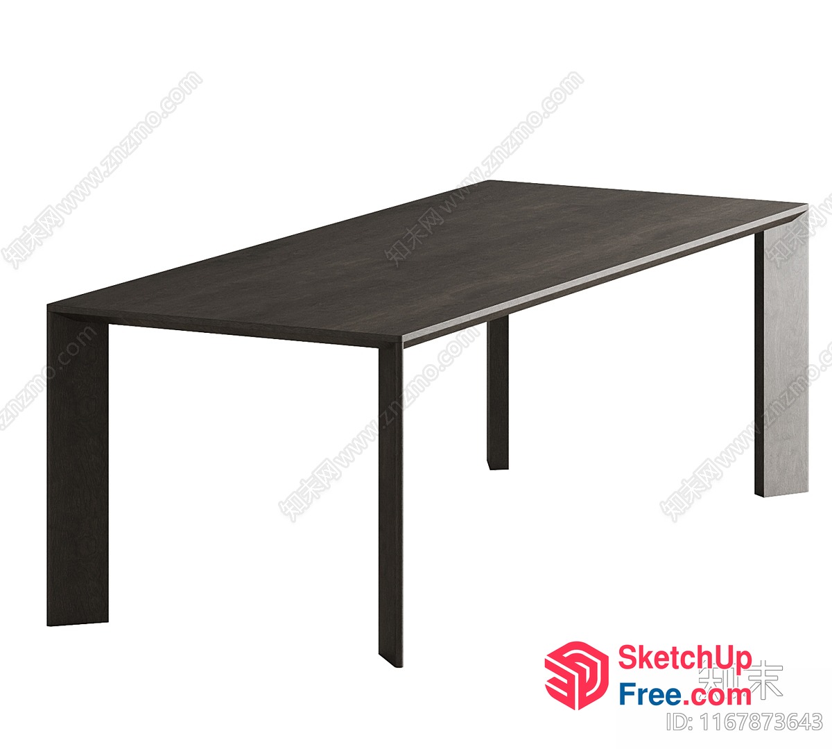 Modern Dining Table With Sleek Legs 3D SketchUp File