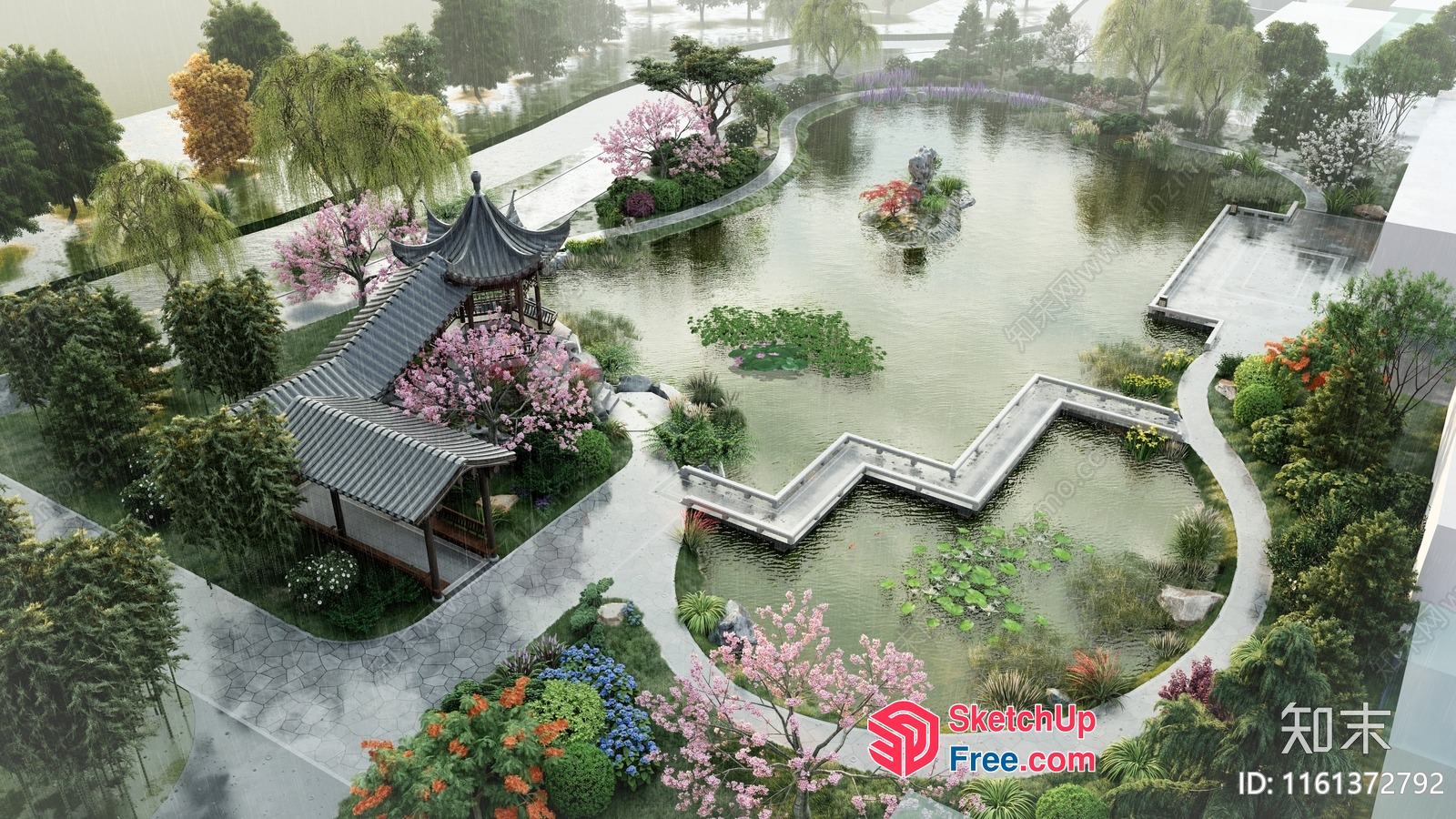 Serene Asian-Inspired Garden Retreat 3D SketchUp File