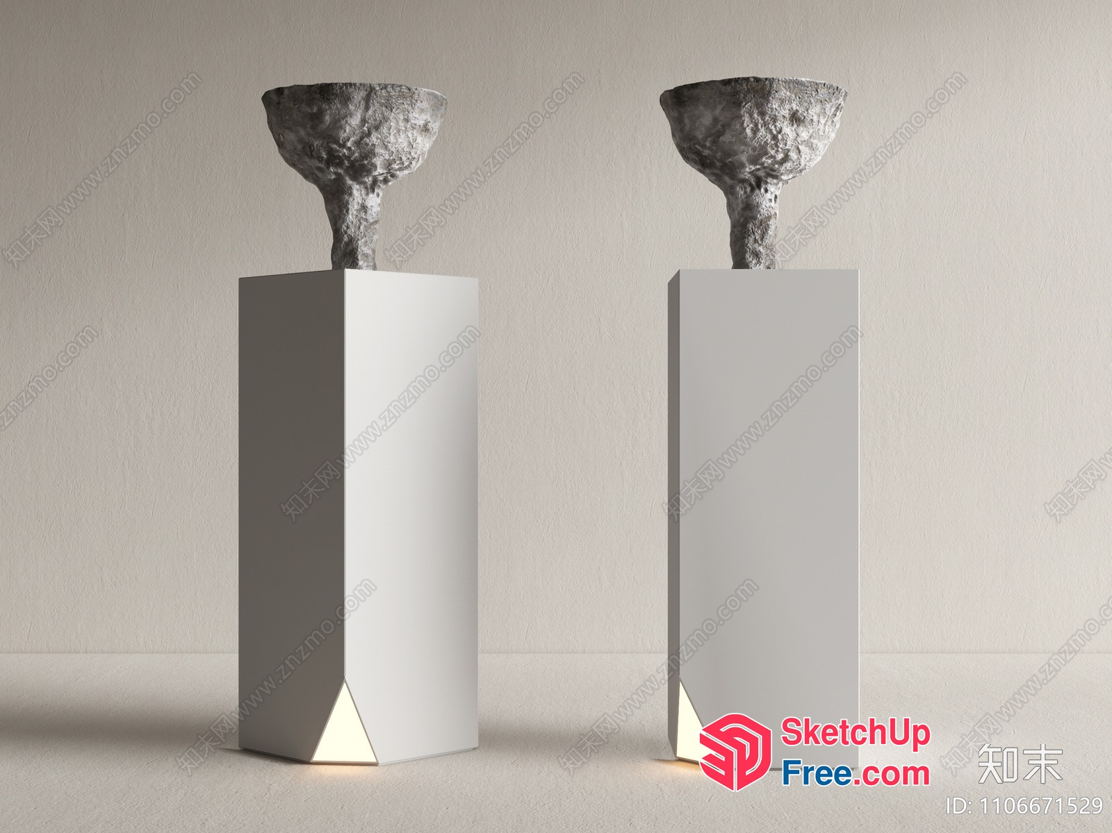 Minimalist Pillar Lamp Collection 3D SketchUp File