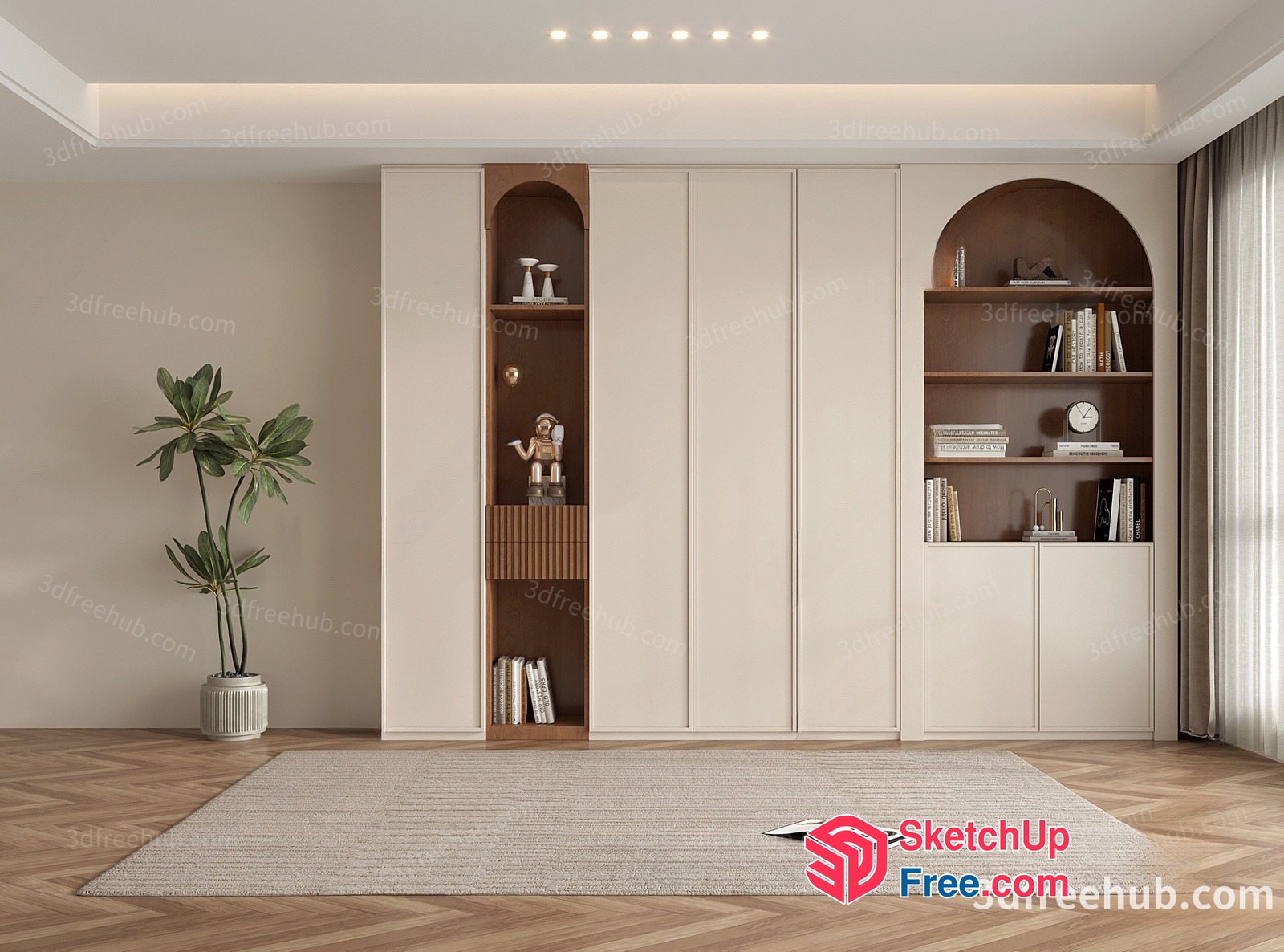 Modern Minimalist Living Room Interior 3D SketchUp File